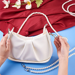 8шт 8 стиля белые акриловые круглые бусины сумка ручки FIND-TA0001-39