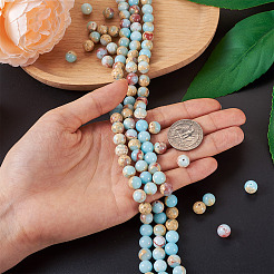 3 нити синтетических бусин императорской яшмы&nbsp;G-BT0001-03