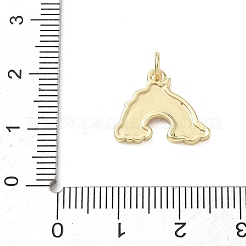 真鍮チャーム  エナメル  虹とユニコーンのチャーム  14KGP本金メッキ  13.5x16.5x2.5mm  穴：3.5mm&nbsp;CU-CBAFF5B-05C-G