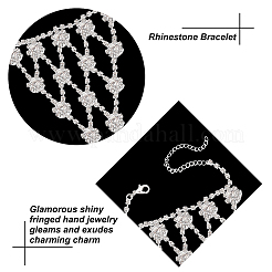 2шт. 2-х стильный браслет с теннисным кольцом и кристаллами из горного хрусталя BJEW-AN0001-11