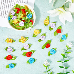 120 шт. 4-х цветные полиэстеровые розы-украшения&nbsp;DIY-SP0005-62A