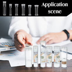 24 шт. 6 стиля прозрачная пластиковая трубка для хранения монет AJEW-FG0008-02