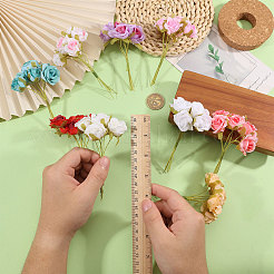 9 шт. 9-х цветная шелковая ткань искусственный цветок розы&nbsp;AJEW-CA0005-11