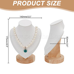 Подставки для ожерелий из искусственной кожи и дерева NDIS-WH0020-02A-01