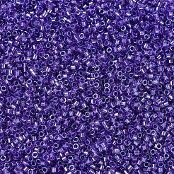 MIYUKIデリカビーズ  シリンダー  日本製シードビーズ  11/0  （db0284)スパークリングパープルライニングアクアラスター  1.3x1.6mm  穴：0.8mm  約2000PCS /ボトル  10 G /ボトル&nbsp;SEED-JP0008-DB0284