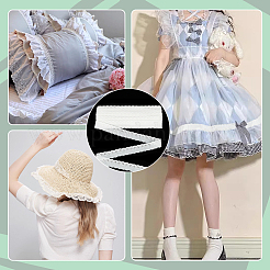 15 ярд хлопка с вышивкой и цветочной кружевной отделкой DIY-WH0542-34C