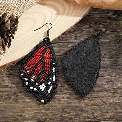 Серьги-подвески ручной работы из стекла с зелеными крыльями бабочки в стиле бохо&nbsp;TT3969