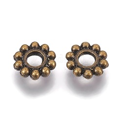 Stile tibetano in lega margherita distanziatore perline&nbsp;PALLOY-TAC0002-01AB