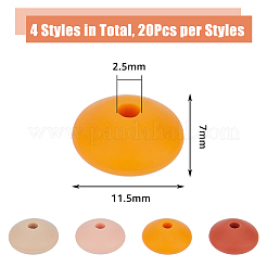 80 шт. 2 пакета rondelle пищевые экологически чистые силиконовые фокусные бусины SIL-DC0001-39B