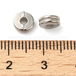 CCBプラスチックビーズ  フラットラウンド  プラチナ  6x2.5mm  穴：2mm&nbsp;CCB-H001-09P