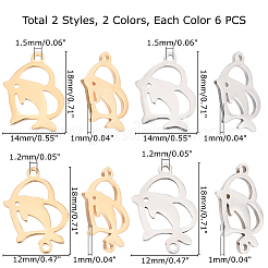 24 шт. 4 полых подвески из нержавеющей стали 201&nbsp;STAS-UN0029-99