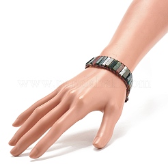 Bracelet en perles rectangle d'agate indienne naturelle&nbsp;BJEW-JB08198-02
