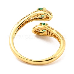 Латунные микро проложить манжеты кольца кубического циркония&nbsp;RJEW-F116-04G