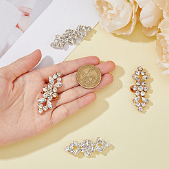 2 пара 2-х цветных съемных украшений для обуви в виде цветов AJEW-HY0001-15