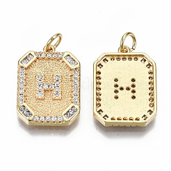 Латунные микропаве прозрачные подвески с фианитом KK-S356-234H-G-NF