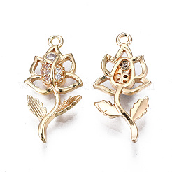 Латунные микропаве прозрачные подвески с фианитом&nbsp;LS-KK-S359-105-RS