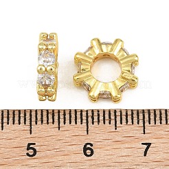 Messing pflastern klare europäische Perlen mit Zirkonia&nbsp;CU-CBA6A75-21G