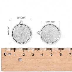Тибетский стиль старинное серебро литые плоские круглые сеттинги подвеска кабошон&nbsp;LS-TIBEP-M022-45AS
