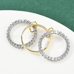 Латунные микро проложить пальцев кольца кубического циркония&nbsp;RJEW-D325-01PG-02