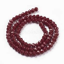Facettierte einfarbige Glasrondelle Perlen Stränge&nbsp;LS-GLAA-Q044-6mm-25