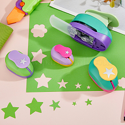 4 Stück 4 Stile Stern ABS-Kunststoff & Legierung Handwerk Punch für Kinder schneiden Handwerk&nbsp;AJEW-FH0005-83