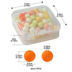 70шт прорезиненные акриловые бусины MACR-FS0001-71D