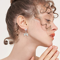 2 шт. 925 подвески-банта из стерлингового серебра STER-BBC0007-90