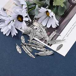 Старинное серебро смешанной перо тибетском стиле сплава подвески&nbsp;TIBEP-MSMC021-31AS