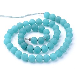 Dépoli teint blanc rond naturelles perles de jade brins&nbsp;G-D739-8mm