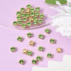 プレシオサ® マキシマ クリスタル 縫い付けカップ  チェコクリスタル  真鍮製爪付き台座付き  719 35 012 チャトン（丸）  ゴールドカラー  ペリドット50520個  ss12（3~3.2mm）&nbsp;Y-PRC-SS12-50520-G