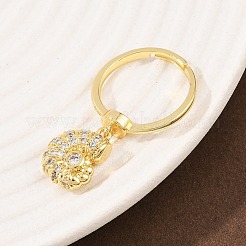 Латунные микро проложить пальцев кольца кубического циркония RJEW-C145-05A-G