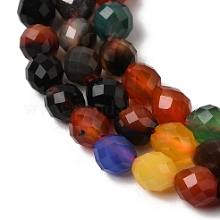 Нити окрашенных и нагретых бусин из натурального агата&nbsp;G-K376-F21-01