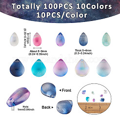 100шт 10 цвета прозрачные стеклянные бусины GGLA-TA0002-03