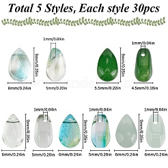 150шт 5 стиля стеклянные подвески GLAA-SC0002-16C