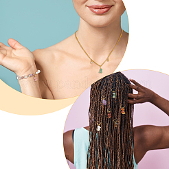 60шт 10 стиля подвески из натуральных и синтетических смешанных драгоценных камней&nbsp;KK-FH0007-39