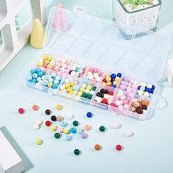 252шт 14 цвета непрозрачные акриловые бусины&nbsp;SACR-TA0001-49
