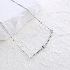 Элегантные ожерелья из нержавеющей стали с изогнутыми звеньями из кристаллов и страз для женщин VU0615