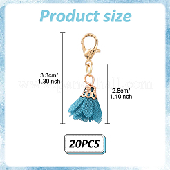 20 шт. подвесные украшения из ткани с цветами&nbsp;HJEW-YW00133