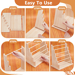 6-уровневые деревянные башни для демонстрации браслетов и украшений&nbsp;ODIS-WH0079-043