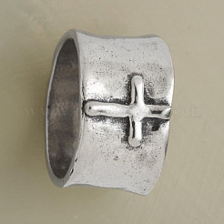 クロス模様の合金製指輪  アンティークシルバー  usサイズ9（18.9mm）&nbsp;FS-WG6D053-04
