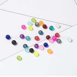 透明なガラスビーズ15色  ビーズジュエリー作り  艶消し  ラウンド  ミックスカラー  8mm  穴：1.3~1.6mm  約30PCS /カラー  15色  450個/セット&nbsp;FGLA-JQ0001-01-8mm