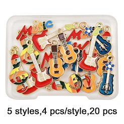 20 шт. 5 стиля музыкальных инструментов сплав эмалированные подвески&nbsp;FIND-FP0002-93