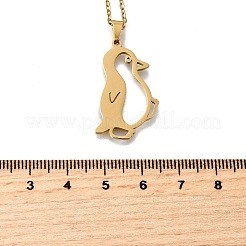 Ожерелья с подвеской в виде пингвина из нержавеющей стали 304 с лазерной резкой для женщин и мужчин NJEW-Q032-01C-G