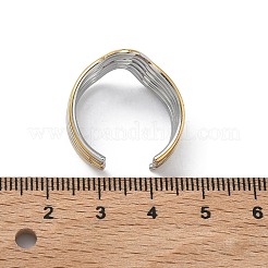 Mehrlagige offene Manschettenringe aus Edelstahl 304 für Damen&nbsp;RJEW-A095-06PG