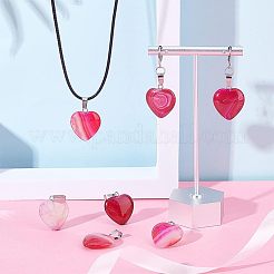 12 шт. подвески из натурального полосатого агата/агатового агата G-UN0001-03