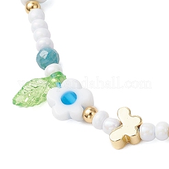 Браслеты из бисера ручной работы миллефиори из стеклянных бусин&nbsp;BJEW-MZ00165-02