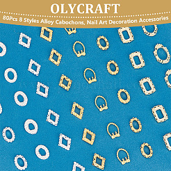 80 Stück 8 Arten Legierungs-Cabochons&nbsp;FIND-OC0004-13