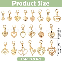 Decorazioni pendenti in lega 20 pz&nbsp;HJEW-YW00523