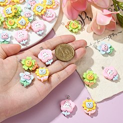 40шт 4 стиля непрозрачные подвески из смолы&nbsp;RESI-CJ0002-85