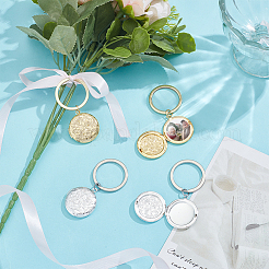 4шт 2 цвета латунный медальон подвески брелок KEYC-UN00015